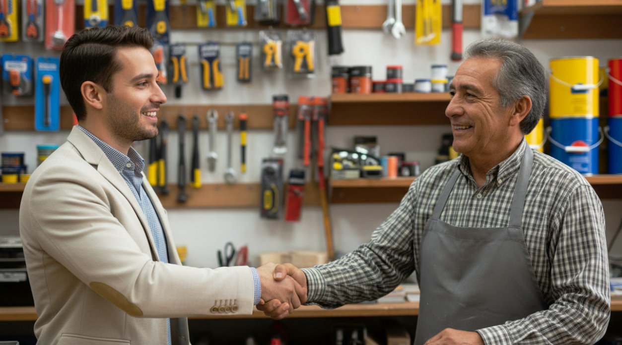 Imagen de dos personas solucionando un reclamo con Conecta-Reclamos